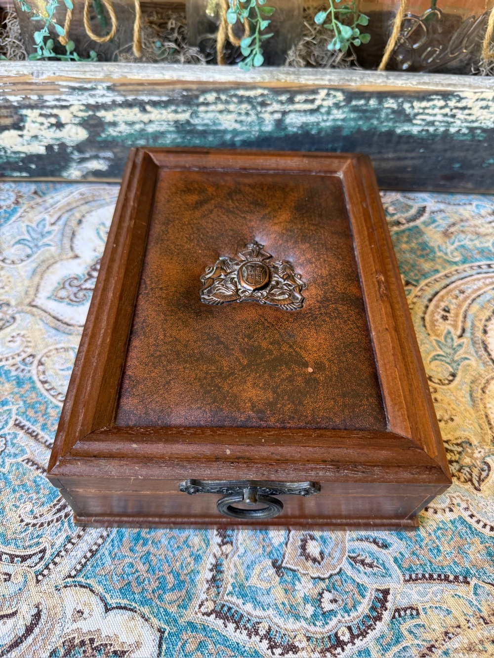 Wooden Jewelry Box Made in Japan Keepsake Box Velvet Lined Vintage - Picture 2 of 8
